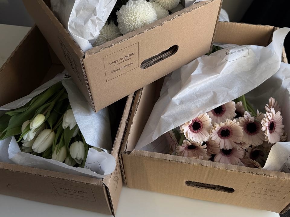 Kwiaty w kartonie do dostawy — Daily Flowers
